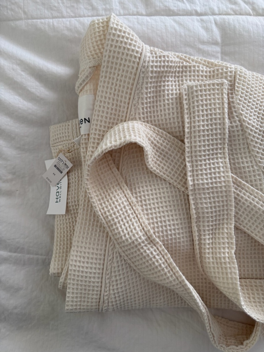 Haven Well Within Cotton Waffle Robe - Ivory - Size M